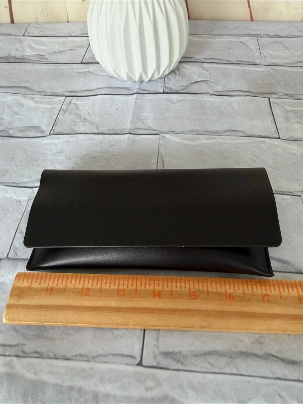 L.A.M.B. Black leather mate eyewear case fold over